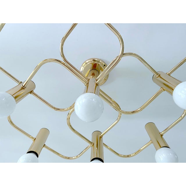 Large Space Age Gilded Ceiling Light from Leola For Sale - Image 16 of 18