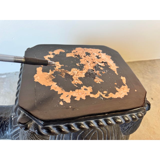 Hollywood Regency Pottery Turtle Indoor Plant Stand For Sale - Image 10 of 12