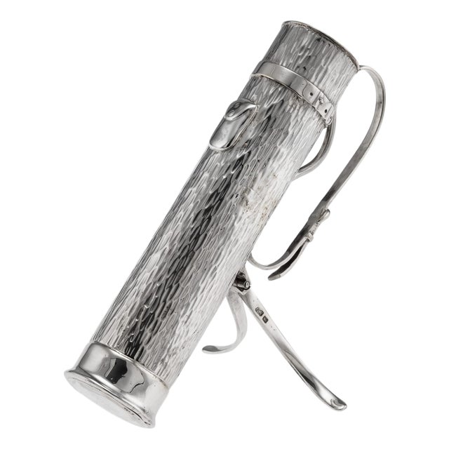 Antique English Silver Golf Bag Cigar Holder from Sheffield, 1909 For Sale