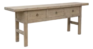 Vintage Chinese Bleached Pine Console Table