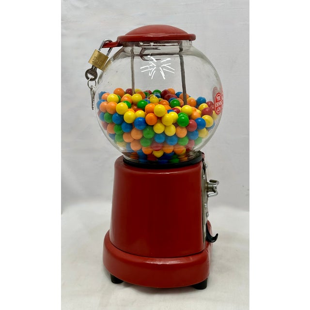 Authentic Antique American Patent 1923 Penny Gumball Machine in Beautiful All Original Condition For Sale - Image 16 of 18