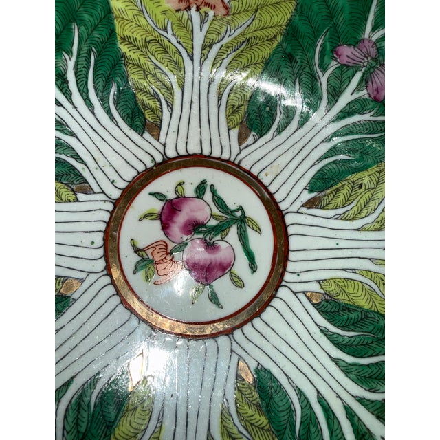 Asian Vintage 10" Bok Choy / Famille Verte Bowl for Lord and Taylor For Sale - Image 3 of 10