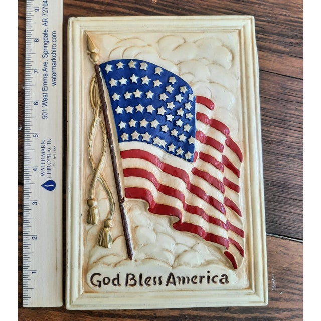 American Vintage 48 Star American Flag Plaque Usa For Sale - Image 3 of 9