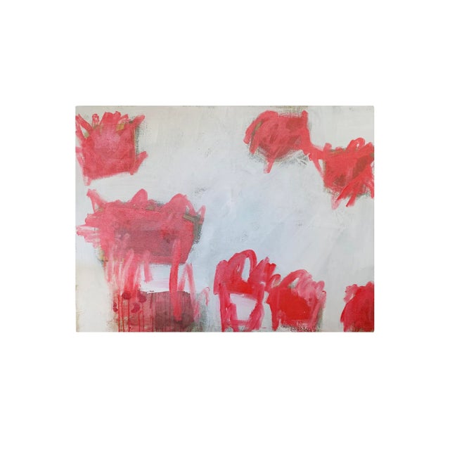M. P. Landis Red & White Abstract Painting For Sale - Image 9 of 9
