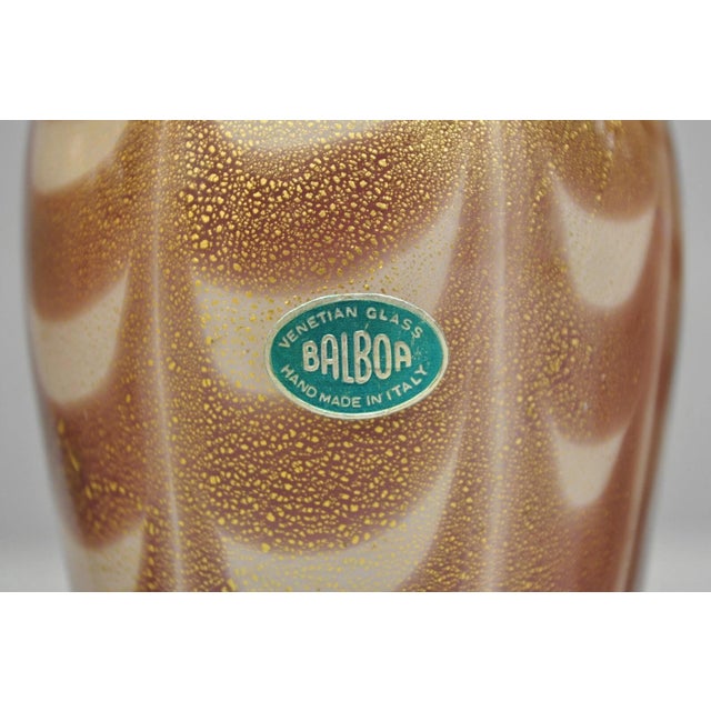 Mid 20th Century Balboa Barovier Toso Handblown Murano Glass Pink Gold Decanter Bud Vase For Sale In Philadelphia - Image 6 of 11