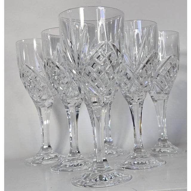 1990s Art Deco Cut Crystal Goblets - Set of Six For Sale - Image 6 of 11