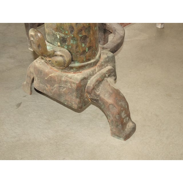 Vintage Spanish Revival Hammered Iron Three Piece Andirons Fireplace Accessorie For Sale - Image 13 of 15