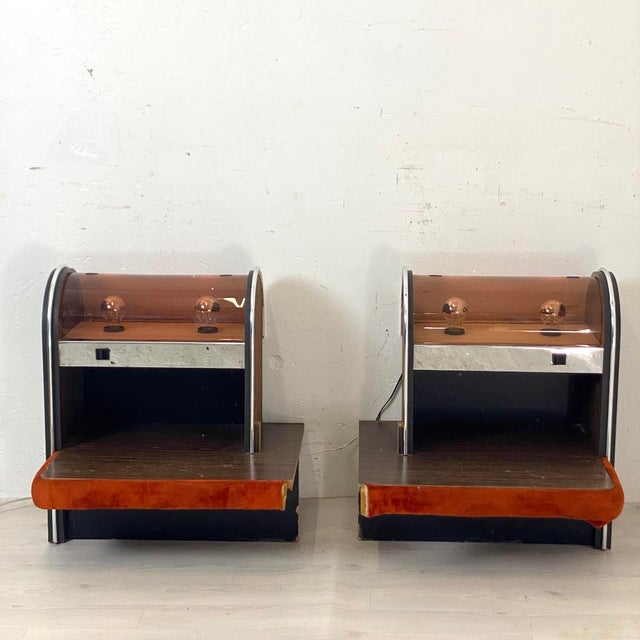 Vintage Space Age Bedside Tables, 1970s, Set of 2 For Sale - Image 4 of 13