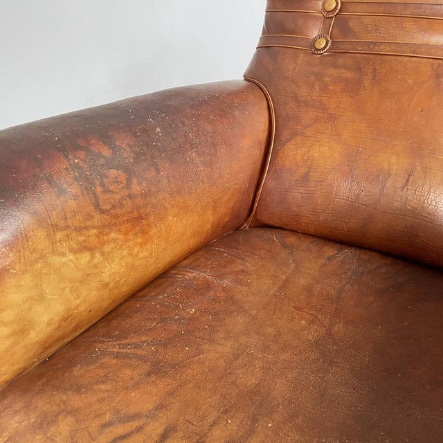 Art Nouveau Armchairs with Armrest in Brown Leather, England, 1920s, Set of 2 For Sale - Image 13 of 18
