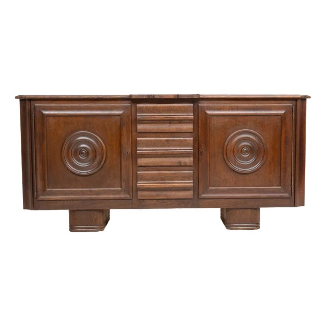 French Oak Sideboard in the style of Dudouyt, 1940s For Sale