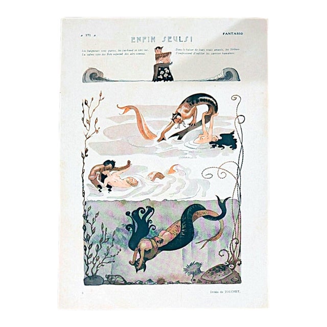 Fantasio 1921 Jacques Touchet "Enfin Seuls!" Print For Sale