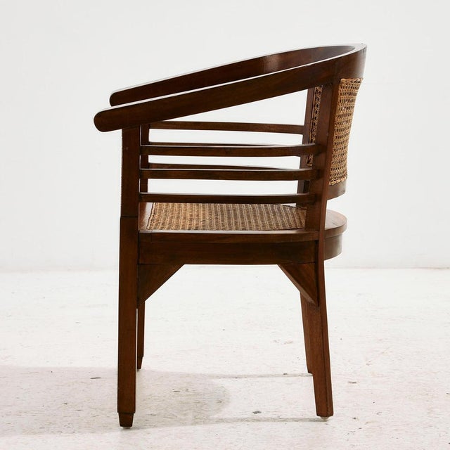 Beech and Rattan Armchair, 1970s For Sale - Image 4 of 18