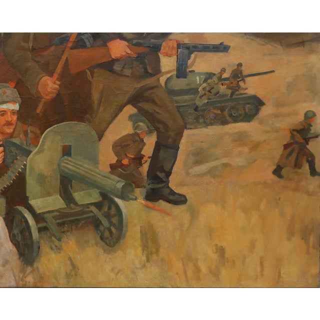 1990s Soviet Army Oil Painting: Great Patriotic War, Ukrainian Artist (1990) 148-188 For Sale - Image 5 of 6