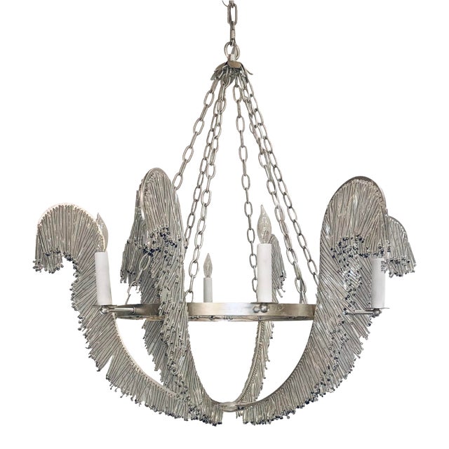 Niermann Weeks for Visual Comfort Burnished Silver Leaf Calais Chandelier For Sale