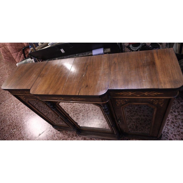 inlaid Furniture Dresser with Mirror and Side Windows For Sale - Image 6 of 11