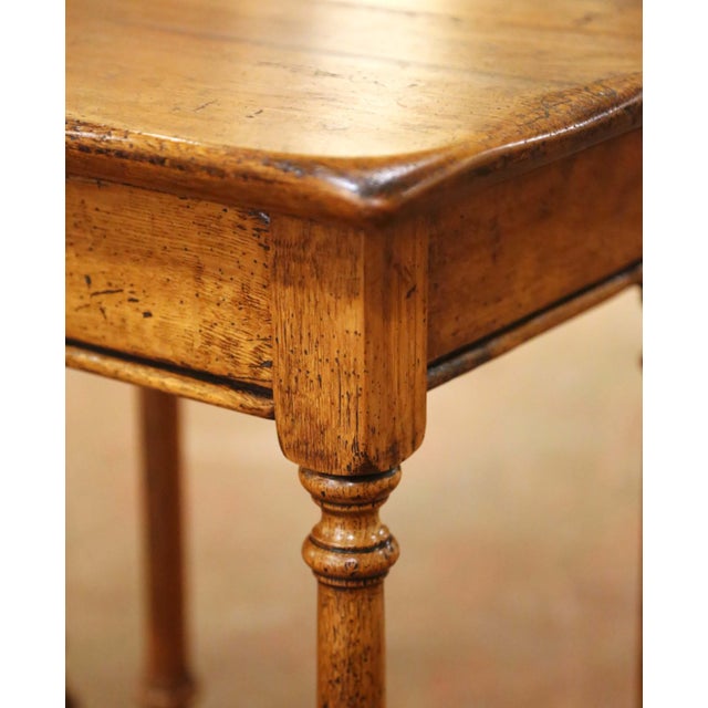 Pair of Mid-Century French Louis XIII Style Normandy Oak Side Tables For Sale - Image 10 of 15