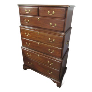 1980s Mahogany Chest of Drawers Designer Tall For Sale