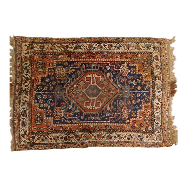 1920s Vintage Hand Knotted Persian Rug - 5'x 3'7" For Sale