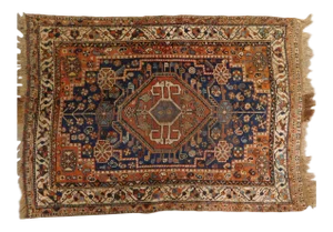 1920s Vintage Hand Knotted Persian Rug - 5'x 3'7"