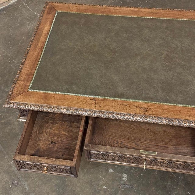 19th Century French Neoclassical Walnut Desk ~ Double Faced For Sale - Image 17 of 18