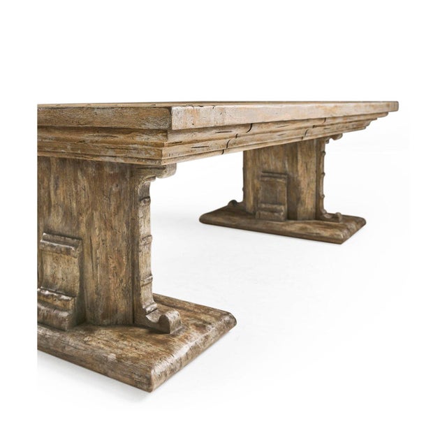 Rustic Farmhouse Trestle Wood Coffee Table For Sale - Image 9 of 11