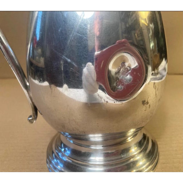 Silver Vintage Sheffield Silverplate Water Serving Pitcher in a Slim Georgian Classical Style For Sale - Image 8 of 12