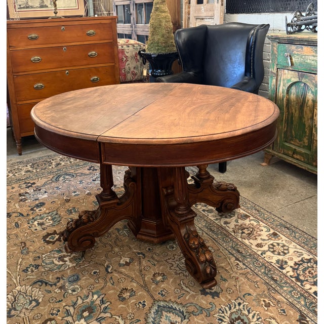 Late 19th Century Belgian Oval Walnut Pedestal Table For Sale - Image 4 of 9