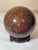 Vintage 6.5” Brown Amber Marble Ball Sphere Orb on Lacquered Wood Stand For Sale - Image 10 of 12