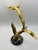 1960s Vintage Mid-Century Modern Brass Seagulls in Flight Sculpture on Marble Base For Sale - Image 5 of 6