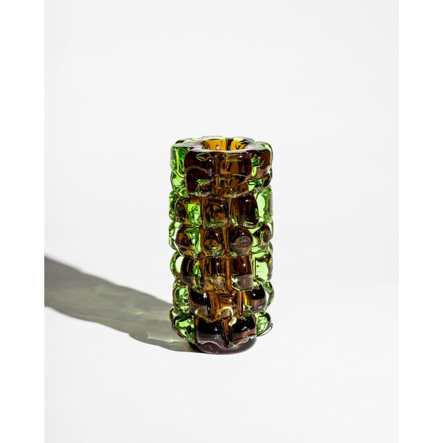 Mid-Century Modern Pineapple Ananas Toffee Glass Vase by Frantisek Vizner for Skrdlovice, 1971 For Sale - Image 3 of 8