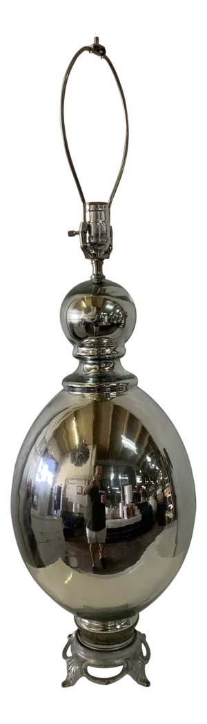 1960s Art Deco Period Mercury Glass Lamp