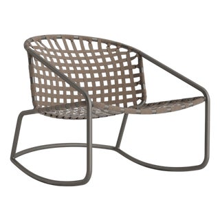 Brown Jordan Kantan Aluminum Suncloth Motion Lounge Chair, Mica frame with Mica fabric For Sale