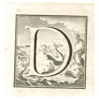 Gaspar Van Wittel (Vanvitelli), Letter D, Etching, 18th Century For Sale