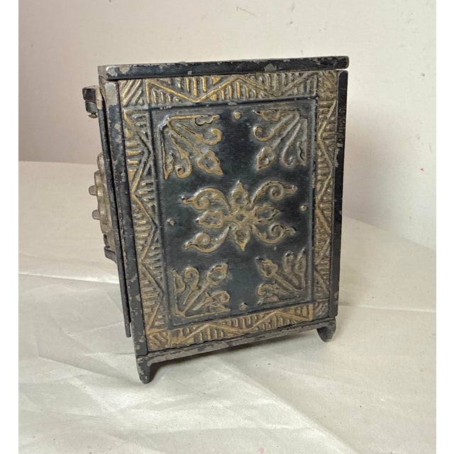 Rare Mistake Antique 1888 Cast Iron Security Safe Deposit Lockable Still Bank For Sale - Image 9 of 12