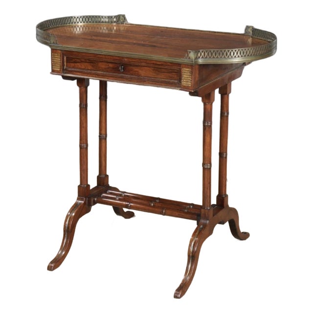Antique English Regency Brass-Mounted Rosewood Writing Desk – Early 19th Century For Sale