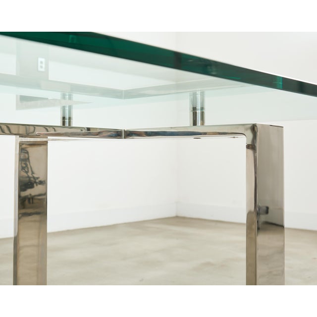 Ralph Lauren Italian Chrome Glass Langham Dining Table For Sale - Image 11 of 17