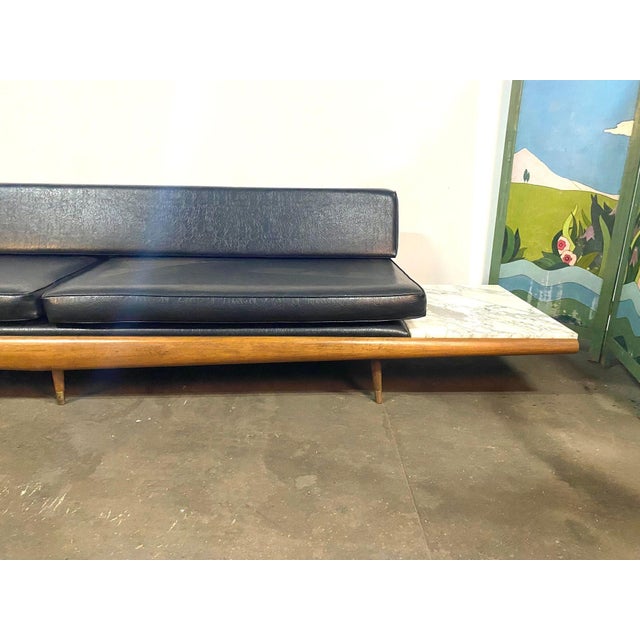 1960s 1960s Adrian Pearsall Attributed Daybed in Walnut With Carrera Marble Endtables For Sale - Image 5 of 16