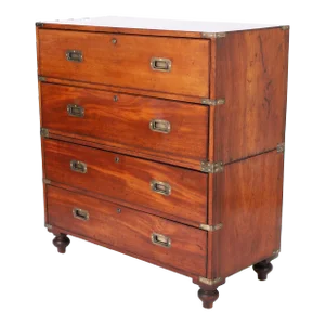 Antique British Colonial Campaign Chest Secretary