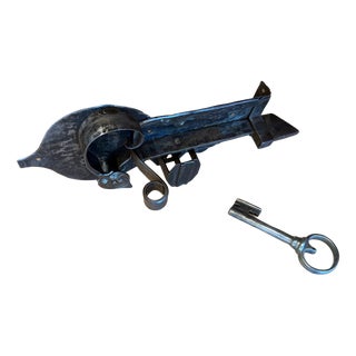 Baroque Iron Door Lock with Key, Set of 2 For Sale