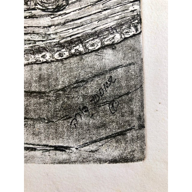 Dora Szampanier, Bucharest Romania Jewish Memorial Etching Destroyed Synagogue Folk Art Judaica For Sale - Image 4 of 7