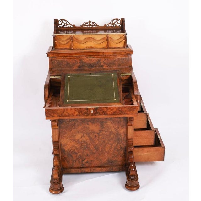 Antique 19th Century Victorian Burr Walnut Pop Up Davenport Desk, 1860s For Sale - Image 12 of 18