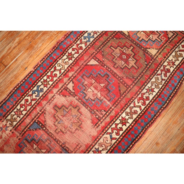 Textile Late 19th Century Shabby Chic Moghan Kazak Runner - 2'8" x 5'8" For Sale - Image 7 of 9