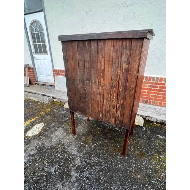 Antique Antique Arts & Crafts Mission Oak Wood Pie Safe Cupboard on Legs For Sale - Image 11 of 13
