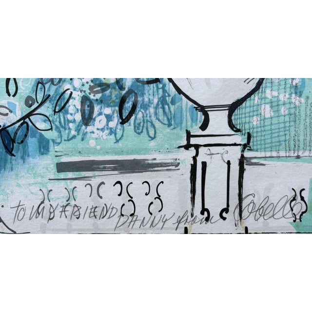 Cerulean Charles Cobelle Original Mixed Media Painting Triptych - Set of 3 - MCM For Sale - Image 8 of 17