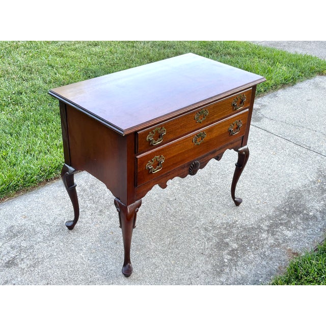 Mid 20th Century Mid 20th Century Solid Mahogany Queen Anne Lowboy Chest For Sale - Image 5 of 12