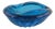 Mid Century Bright Blue Murano Glass Bowl With Starburst Ribbing For Sale