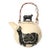 Artisan Teapot Hand Crafted Farm Livestock Black on White Cows & Birds Signed So For Sale