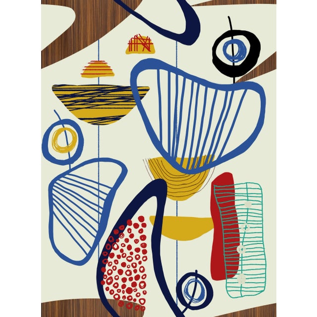 Suspended Forms Wallpaper - Set of 3 Rolls For Sale
