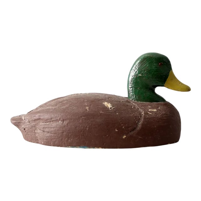 Vintage Cork Wood Mallard Duck Decoy For Sale