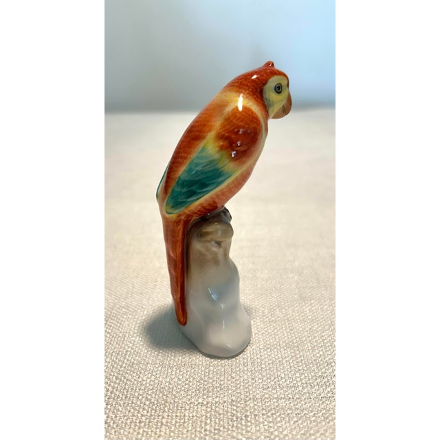 Ceramic MCM Herend Hungarian Porcelain Hand Painted Parrot For Sale - Image 7 of 8